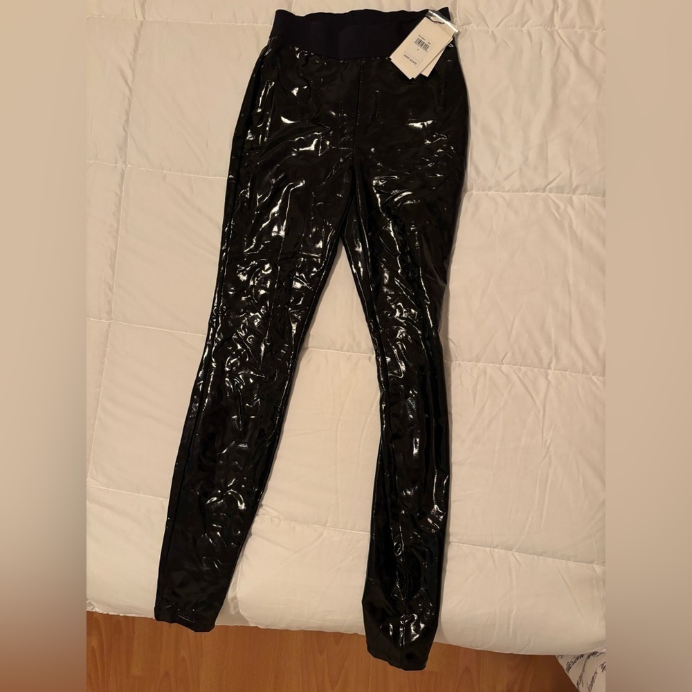 Authentic 7 For All Mankind Shiny Black Leggings NWT - Picture 7 of 7